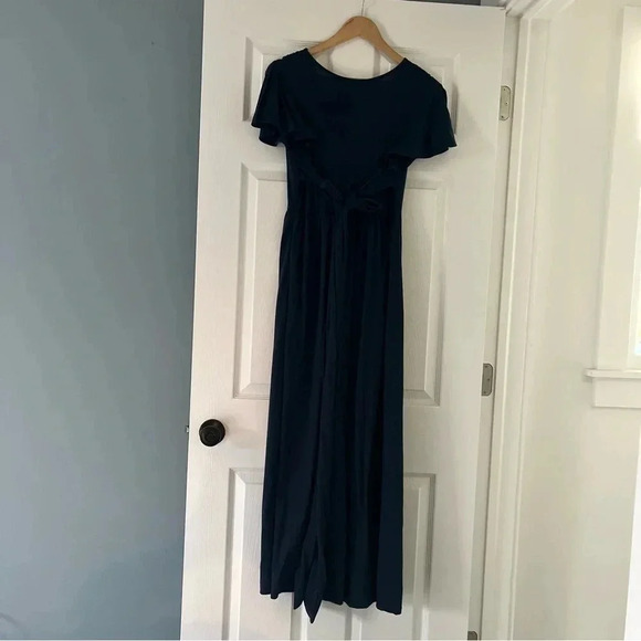 Shein Navy Blue Short Sleeve Maxi Dress with tie size small - Picture 8 of 8